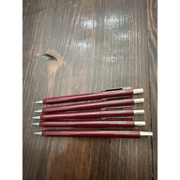 Skilcraft Other - Lot of 5 Vintage Skilcraft Mechanical Pencils 0.5mm Burgundy Hexagonal‎ Barrel